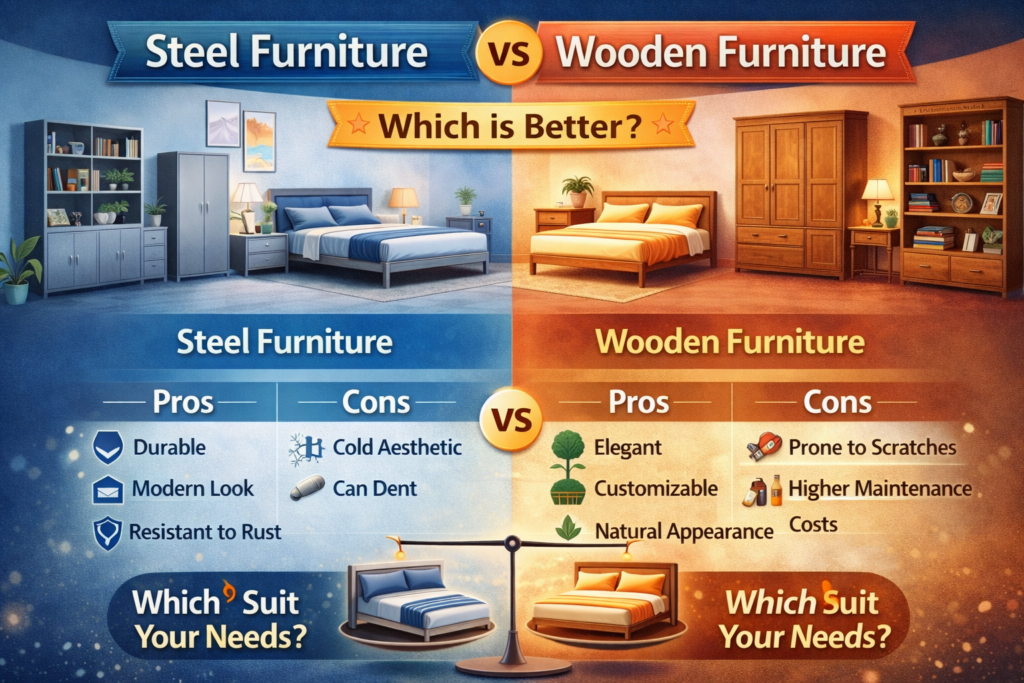 Steel Furniture vs Wooden Furniture
